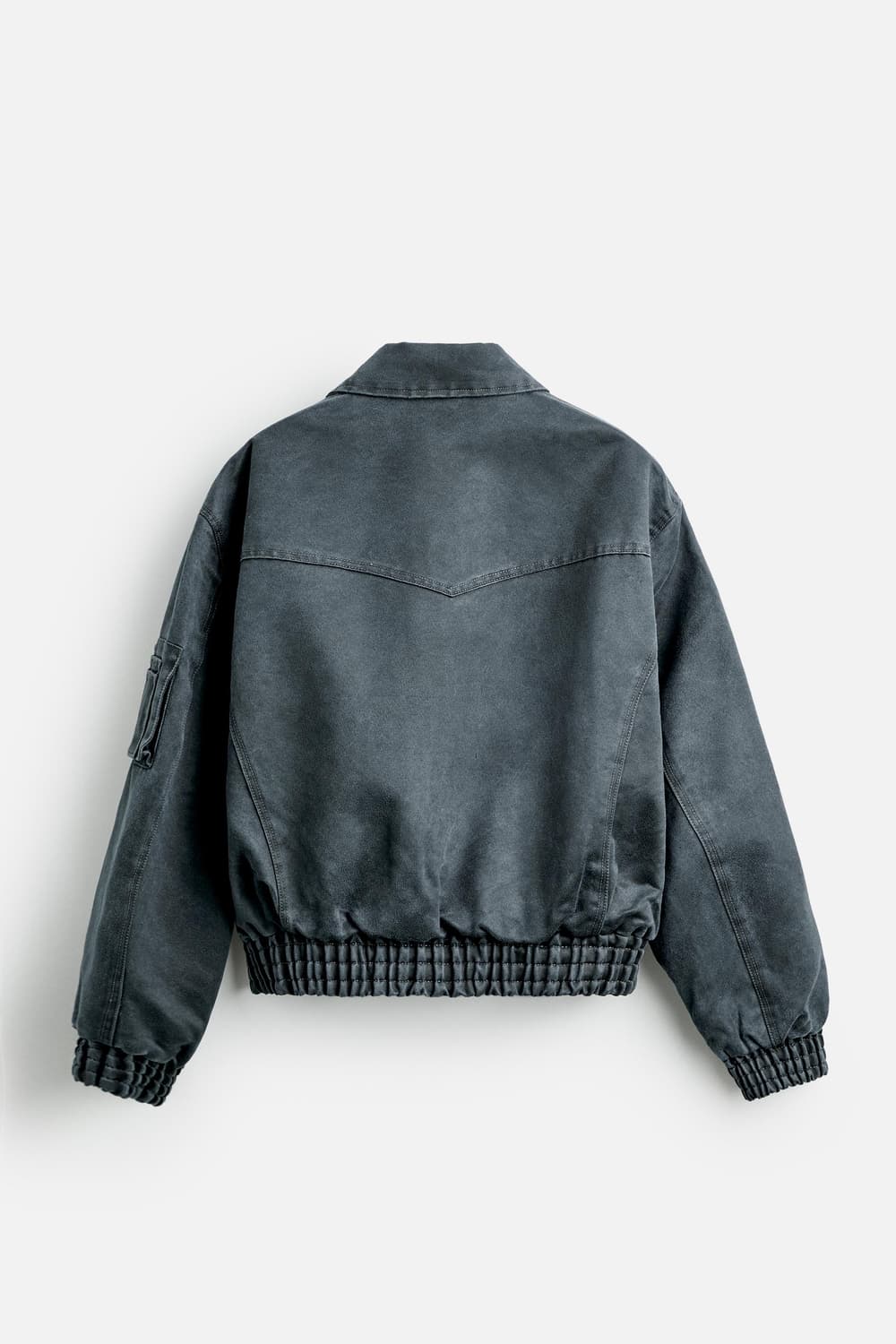 ZARA 자라 워시드 크롭 스웨이드 이펙트 봄버자켓 상품이미지2