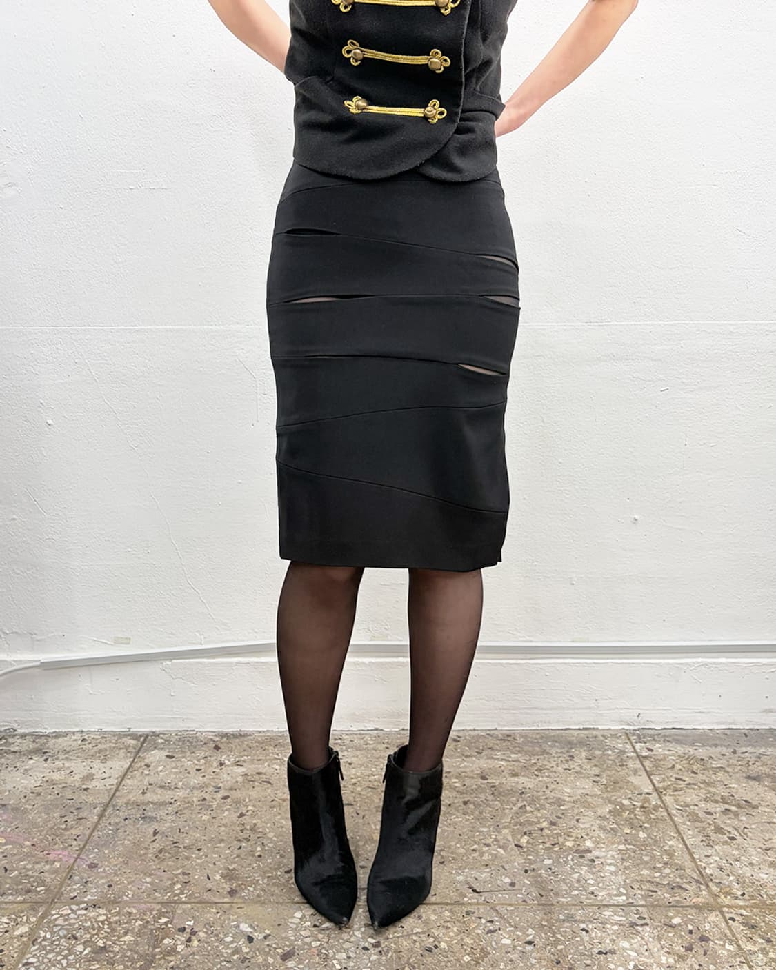 베르사체 진즈 꾸뛰르 슬릿 패널 스커트 상품이미지1