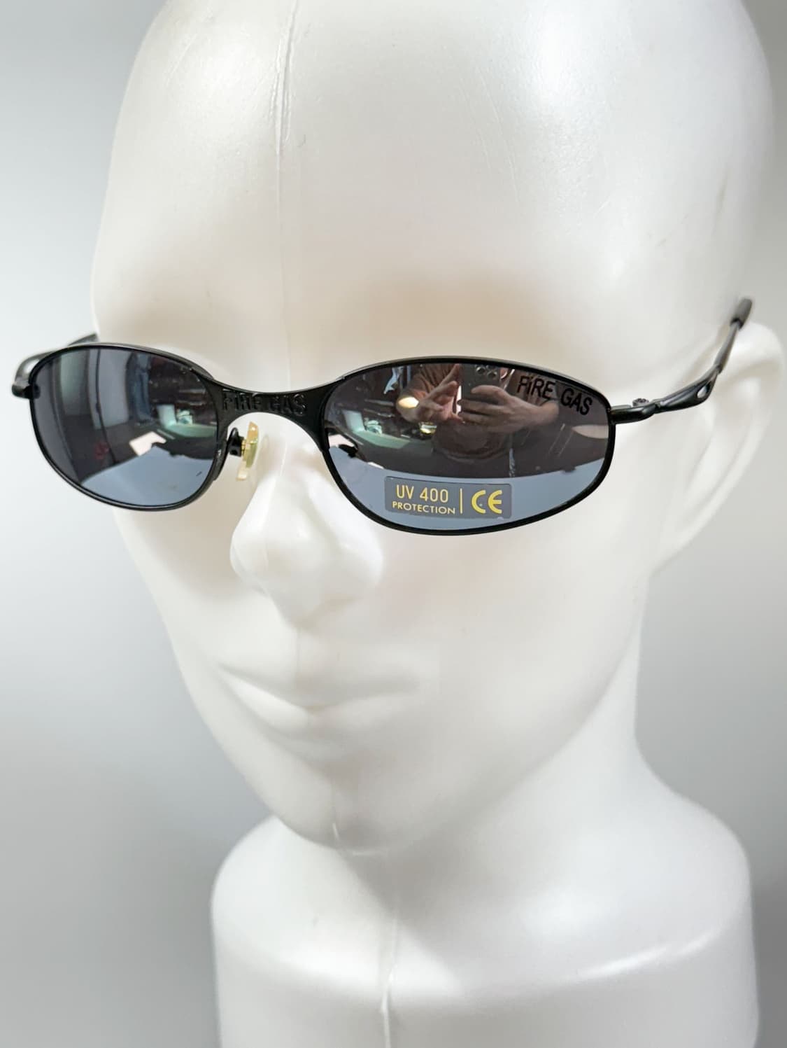 90s FIRE GAS 블랙 메탈 오벌 프레임 빈티지 선글라스 상품이미지8