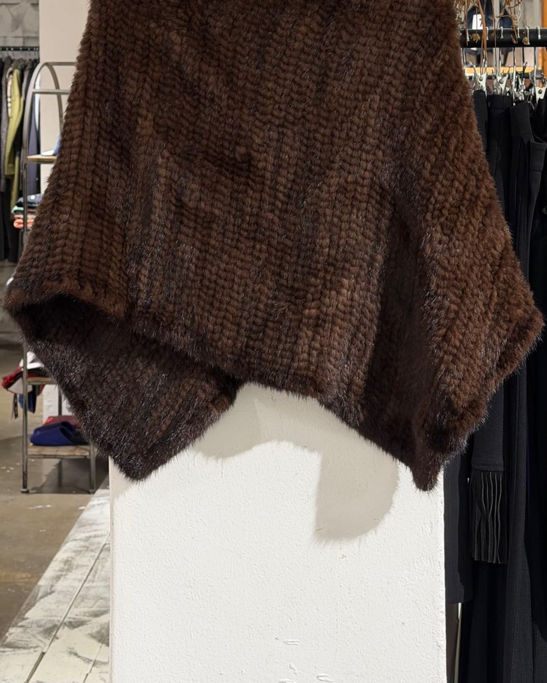 빈티지 브라운 밍크 판초 숄 상품이미지5