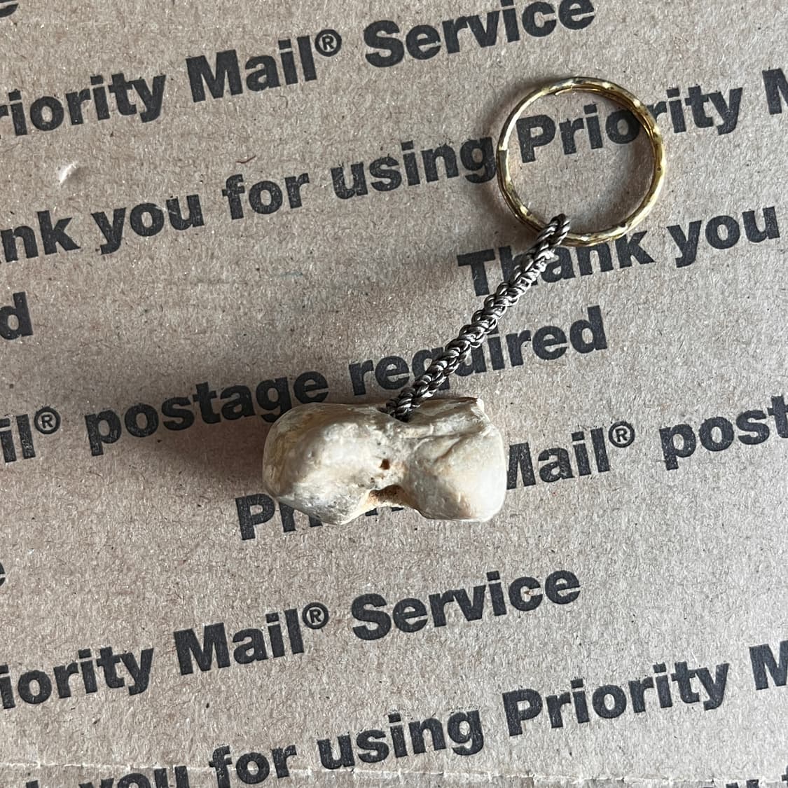 90s vtg Coral Fossil Keyring 상품이미지1