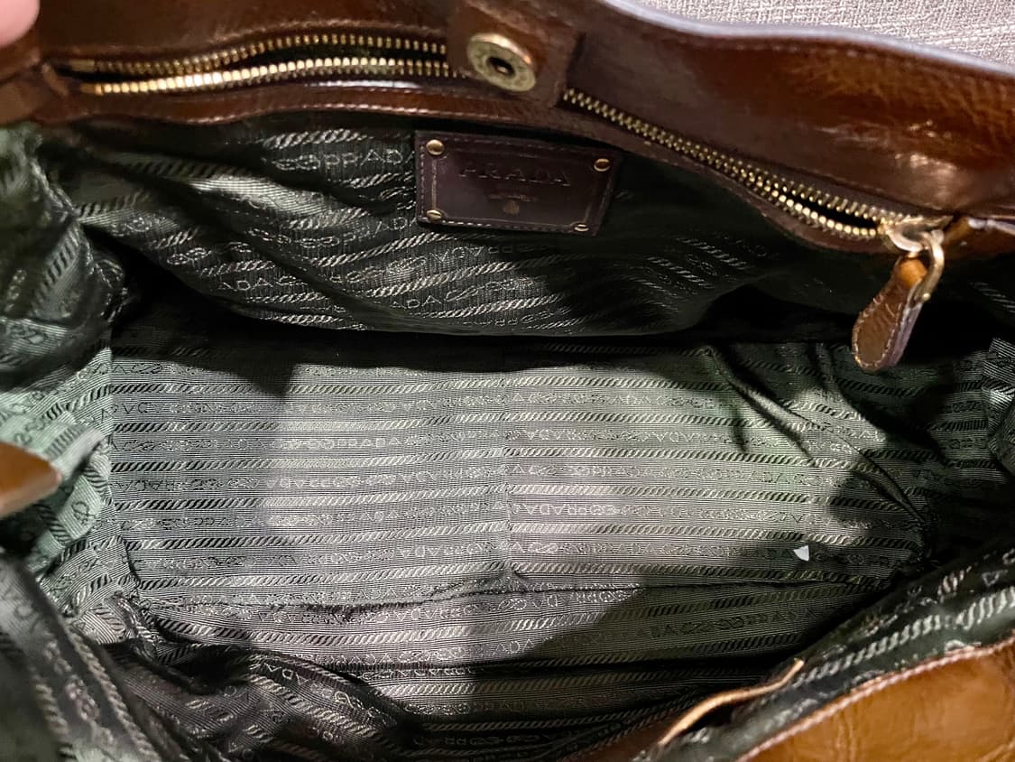 프라다 비텔로 샤인 토트백 브라운 정품 상품이미지6