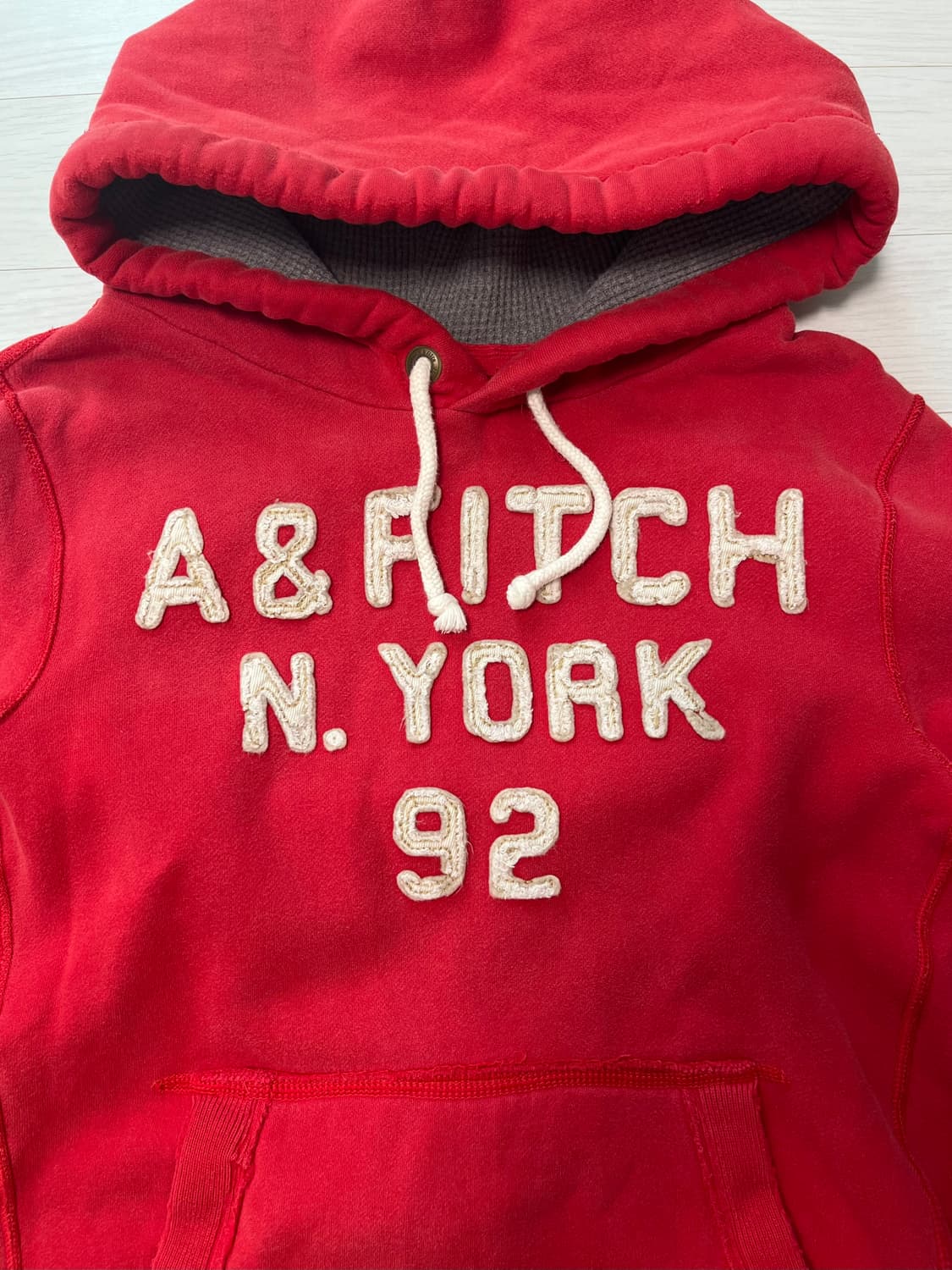 아베크롬비 후드 y2k 레드 L    남녀공용 상품이미지3