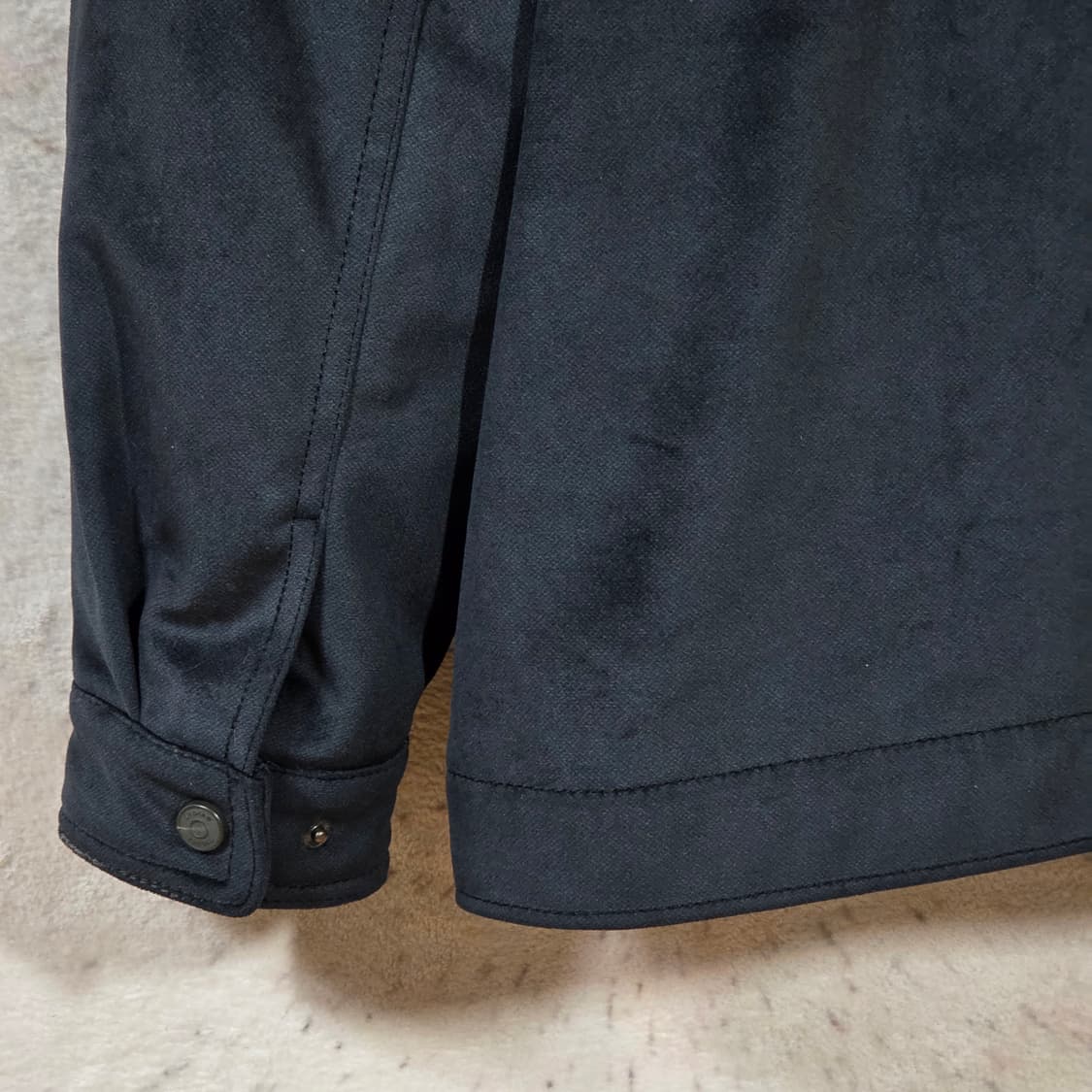 인디안 넥버클 스티치 구스다운 블랙 무스탕 점퍼 상품이미지6