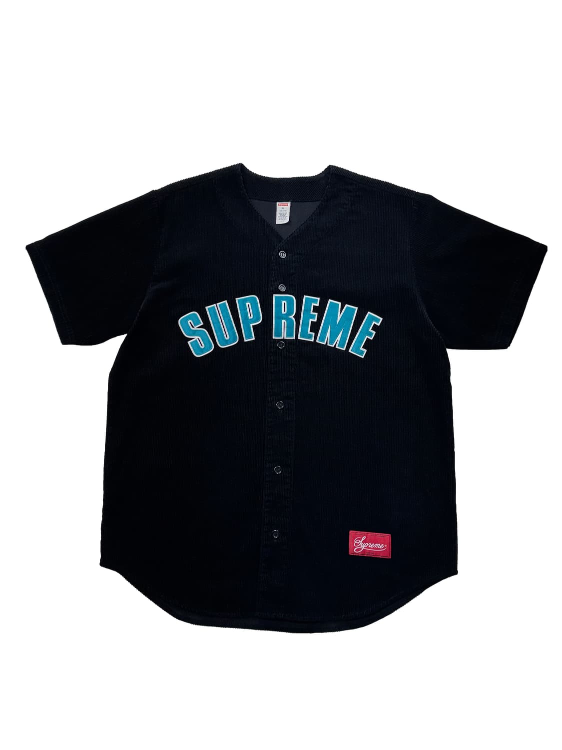 슈프림 코듀로이 베이스볼 저지 블랙 상품이미지1