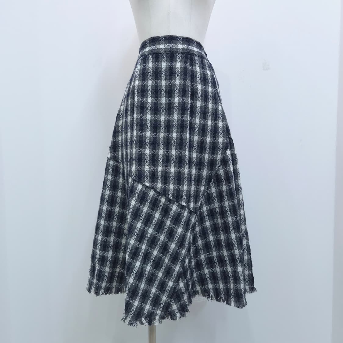 일본 GRL 언밸런스 체크 플레어 스커트 상품이미지1