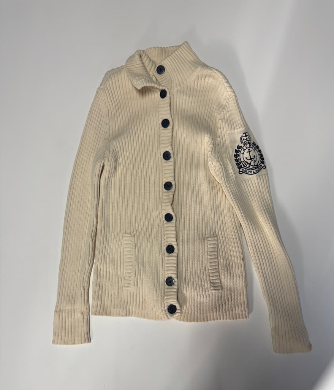 희귀!! 여성 랄프로렌 그린라벨 코튼 니트 버튼 골찌 가디건 S 상품이미지1