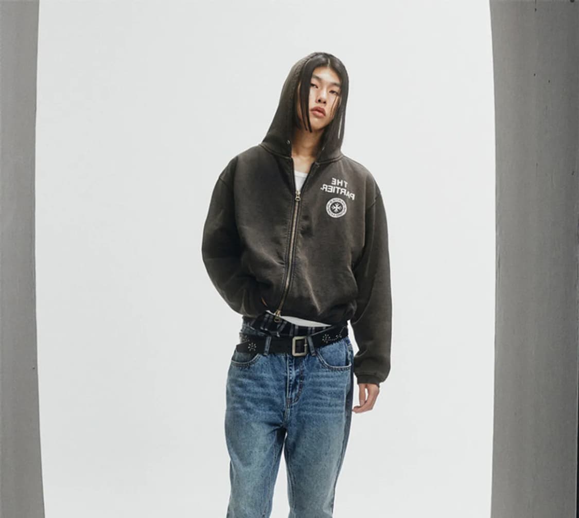 펀치드렁크파티즈 Partier Bleached Zip-up Hoodie 상품이미지3