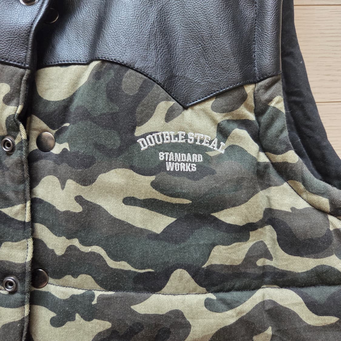 더블스틸 레더 카모패딩 L 상품이미지2