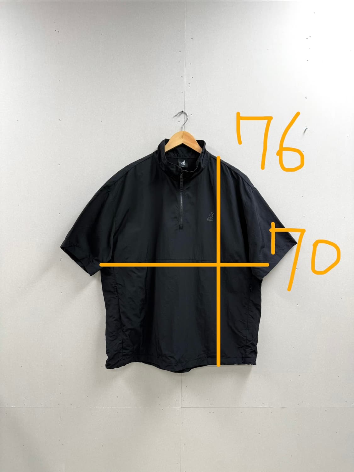 남성 105 XL / 캉골 아노락 반팔 블랙 상품이미지2