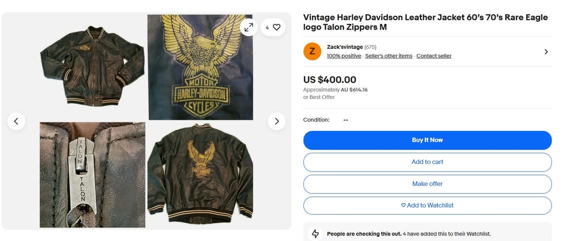 [할리데이비슨] 레더 자켓 / 105-110 상품이미지9