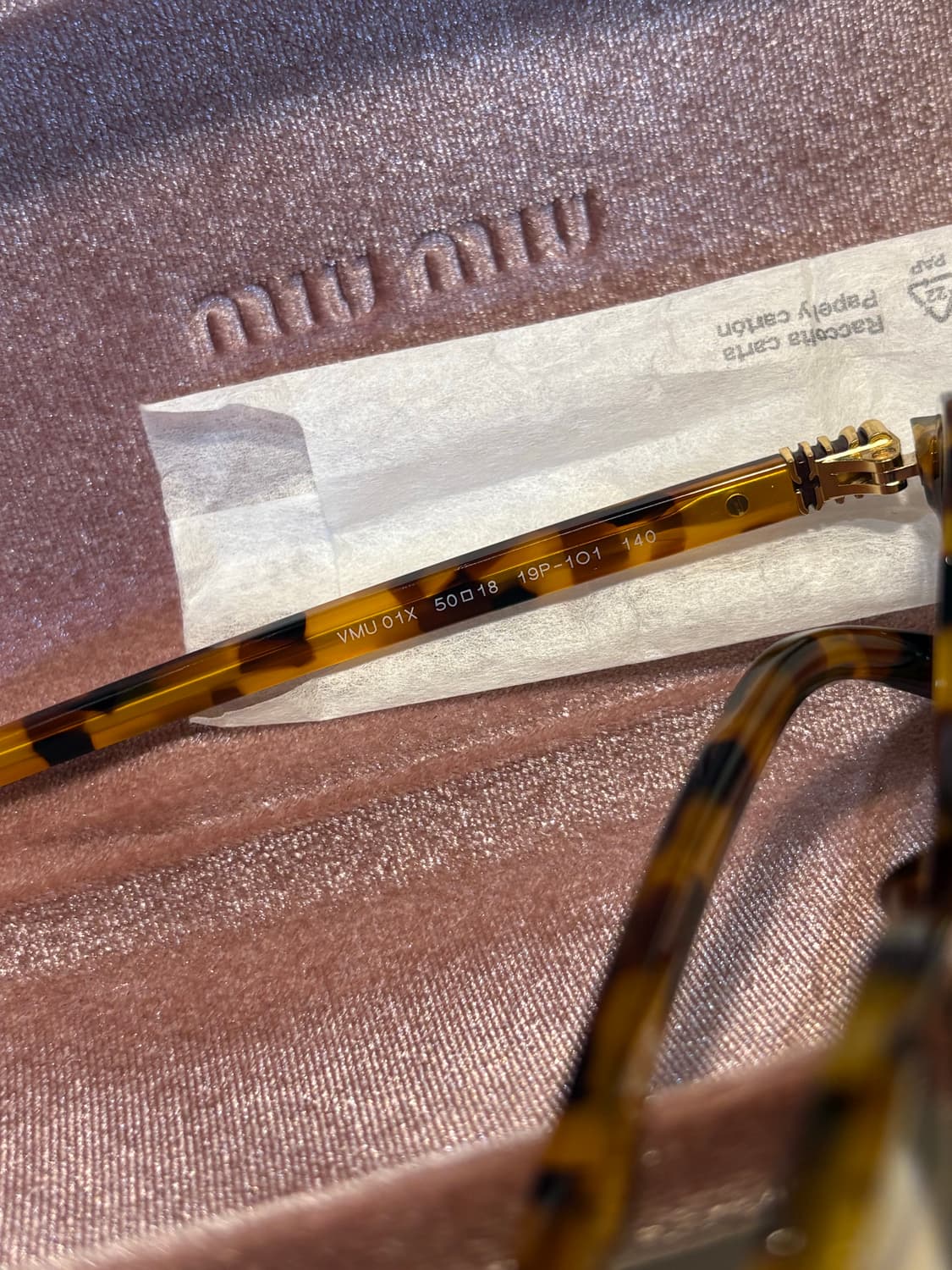 미우 미우 리가드 글라스 렌즈 라이트 하바나 아세테이트 상품이미지3