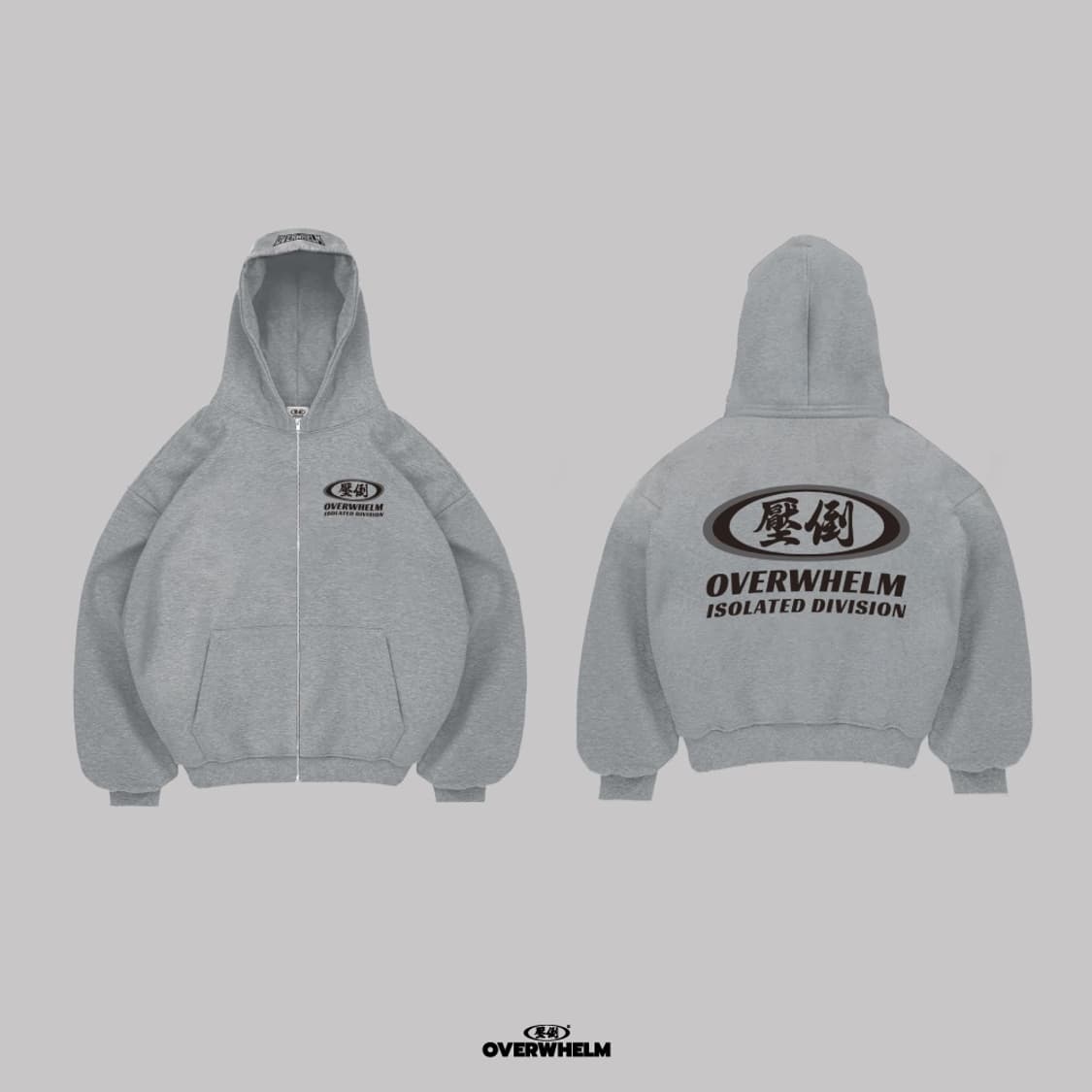 [M] 압도 더블써클 후드집업 그레이 상품이미지1