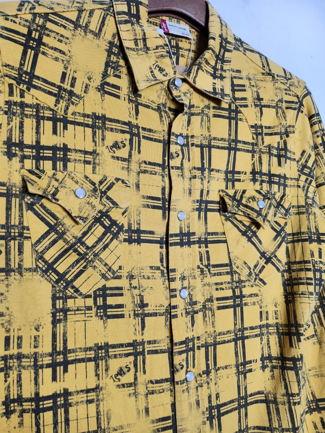 M 리바이스 옐로우 웨스턴 체크 셔츠 상품이미지3