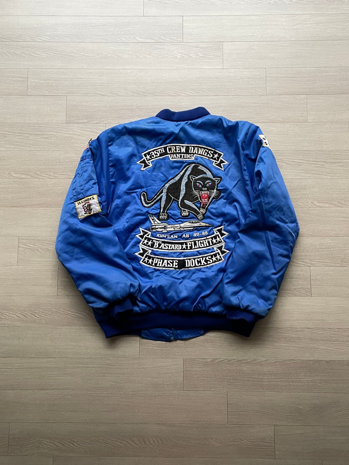 80s 미군 군산 wolfpack 수베니어 MA-1 자켓 상품이미지2