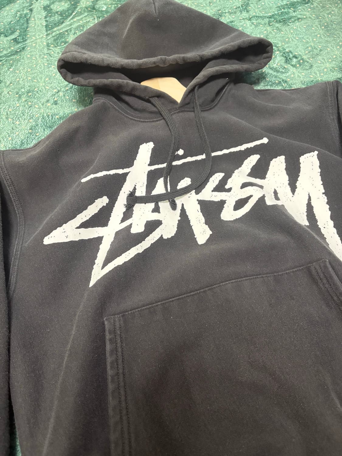 스투시 빅 스탁 후드 블랙 M 상품이미지3