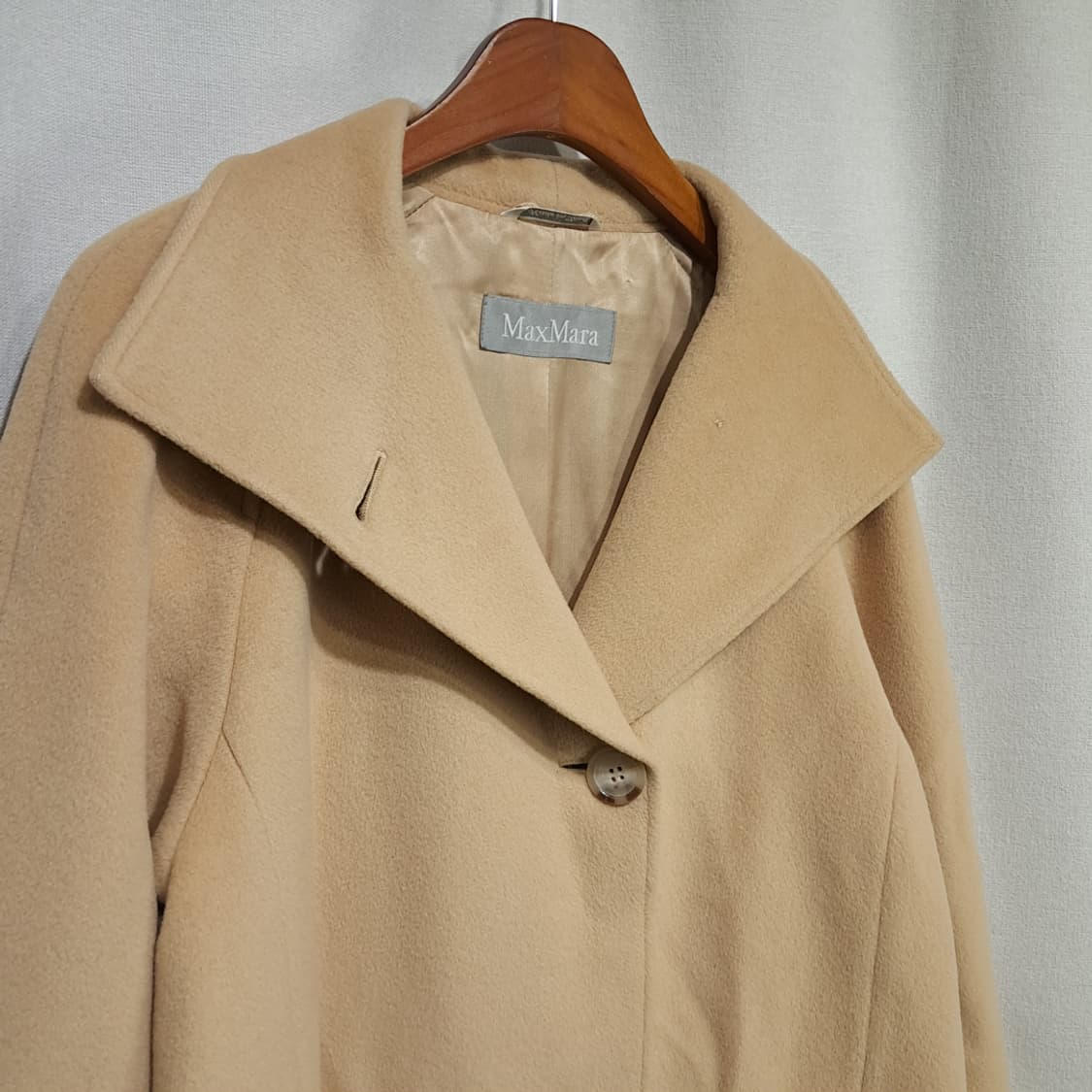 CL285 XL 막스마라 90s 이태리판 울 와이드라펠 카멜베이지 코트 상품이미지9