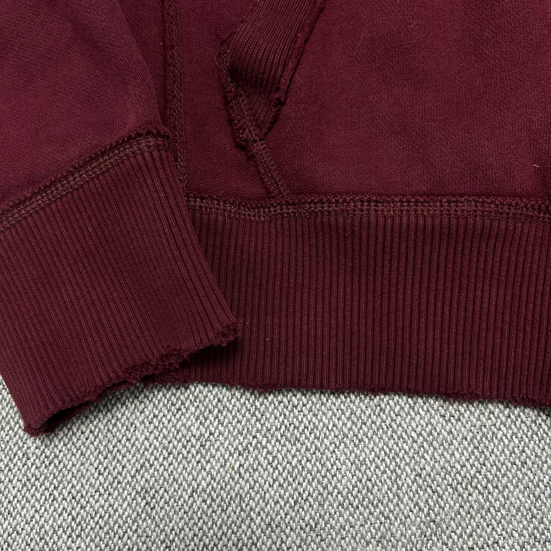 아베크롬비 데미지 디테일 버건디 후드집업(M) 상품이미지5