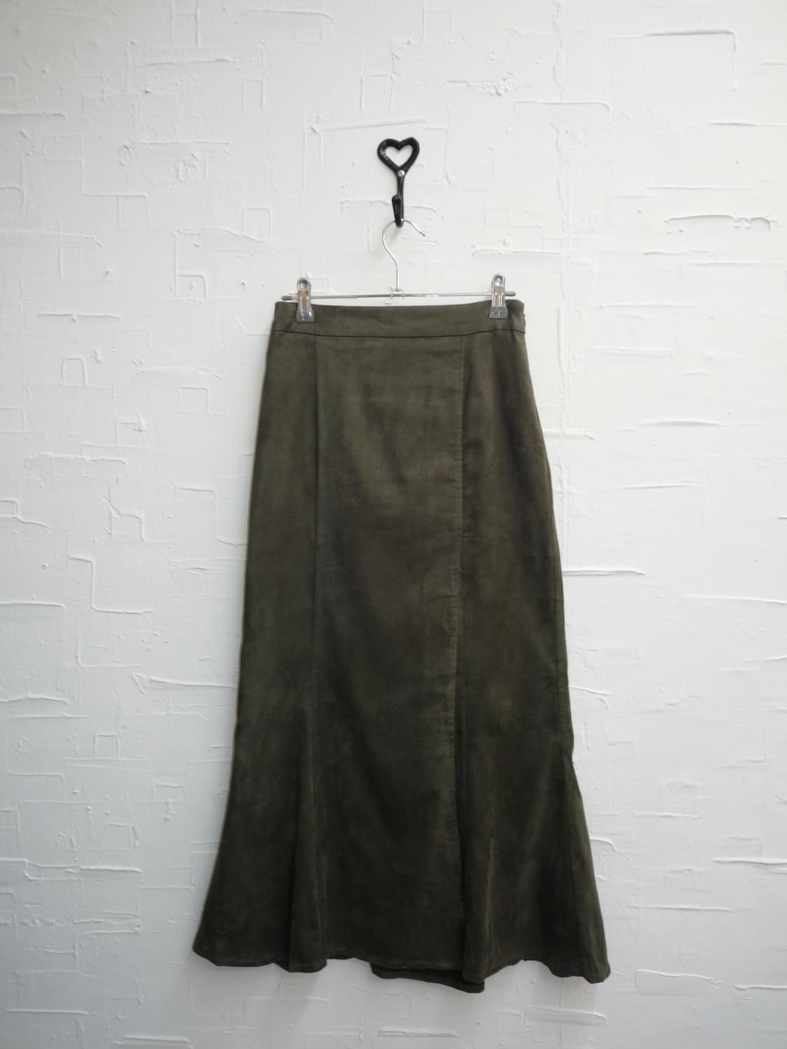 Khaki suede long skirt 상품이미지6
