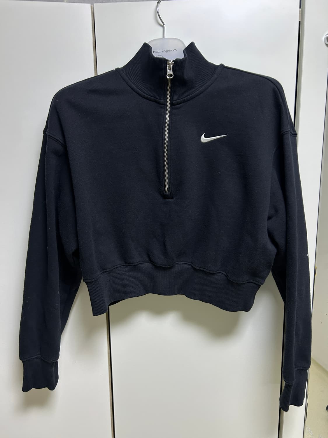 나이키 블랙 크롭 반집업 맨투맨 m 상품이미지1