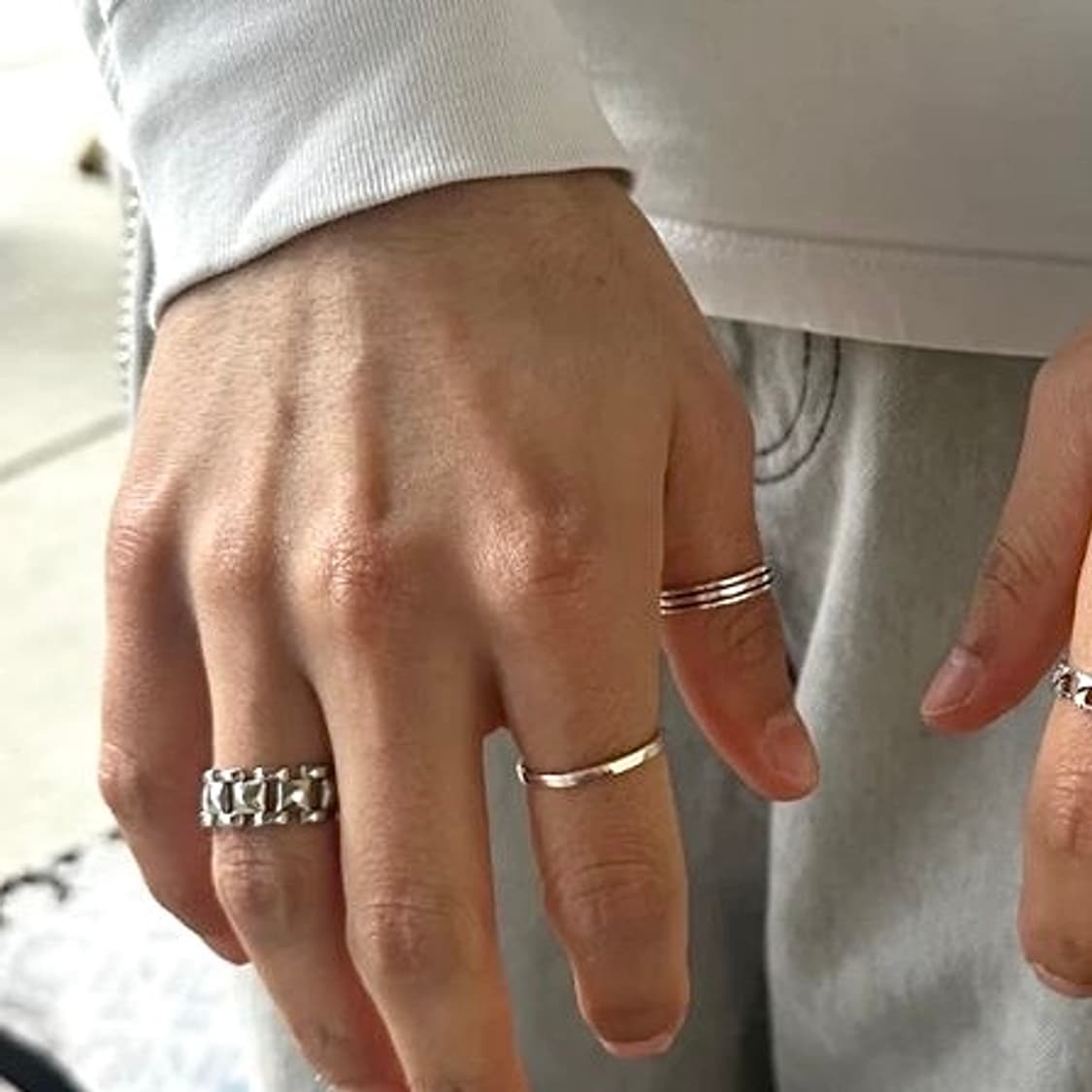 스퀘어 체인 반지 상품이미지1