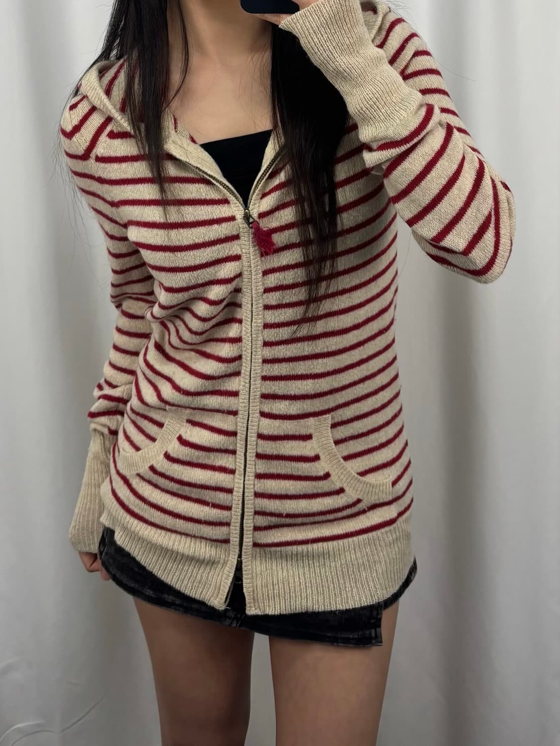 갭 스트라이프 니트 후드집업 상품이미지2