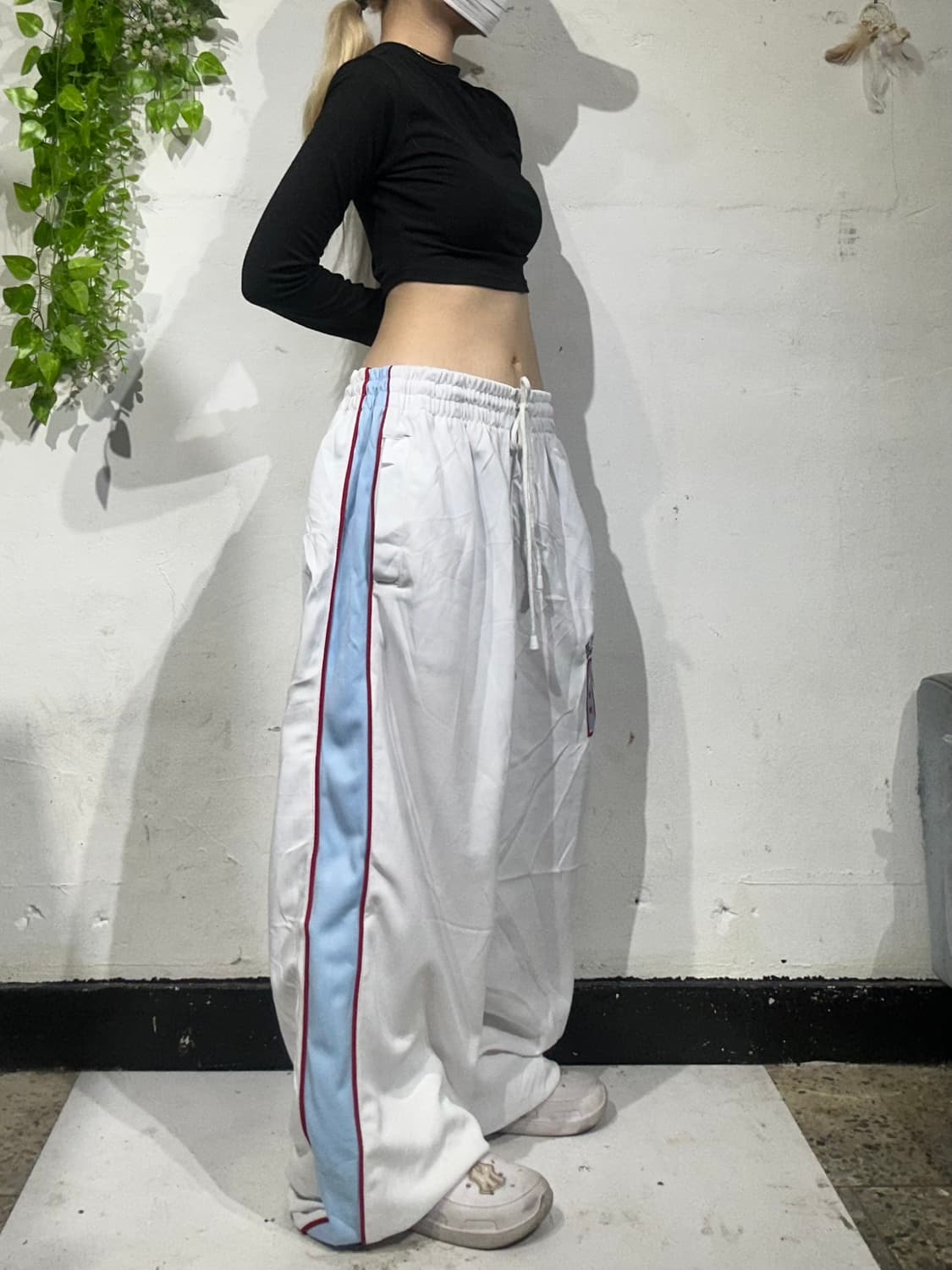 90s 사우스폴 올드스쿨 화이트 사이드 라인 힙합 팬츠 트레이닝 바지  상품이미지1