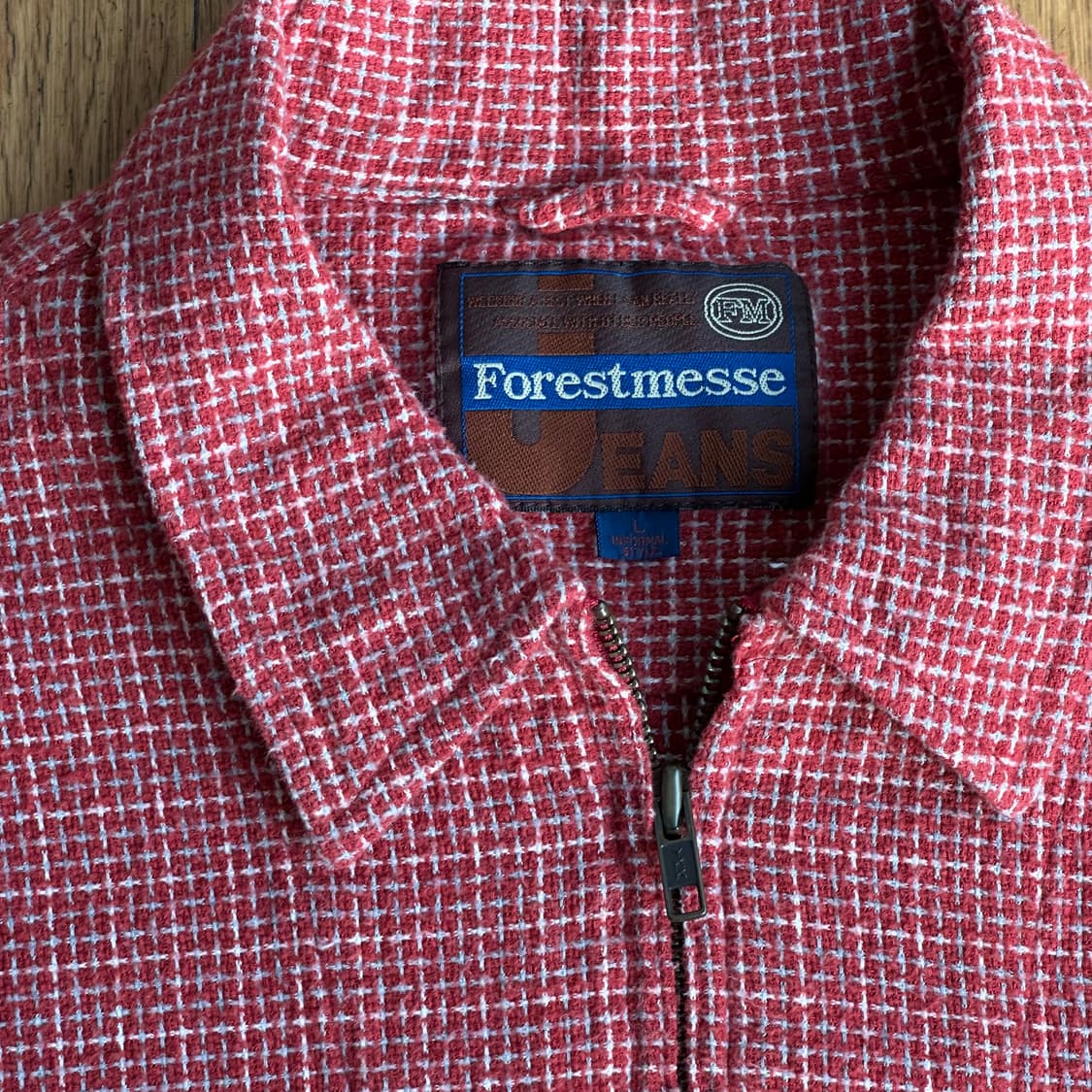 빈티지 레드 체크 셔츠 자켓 상품이미지3