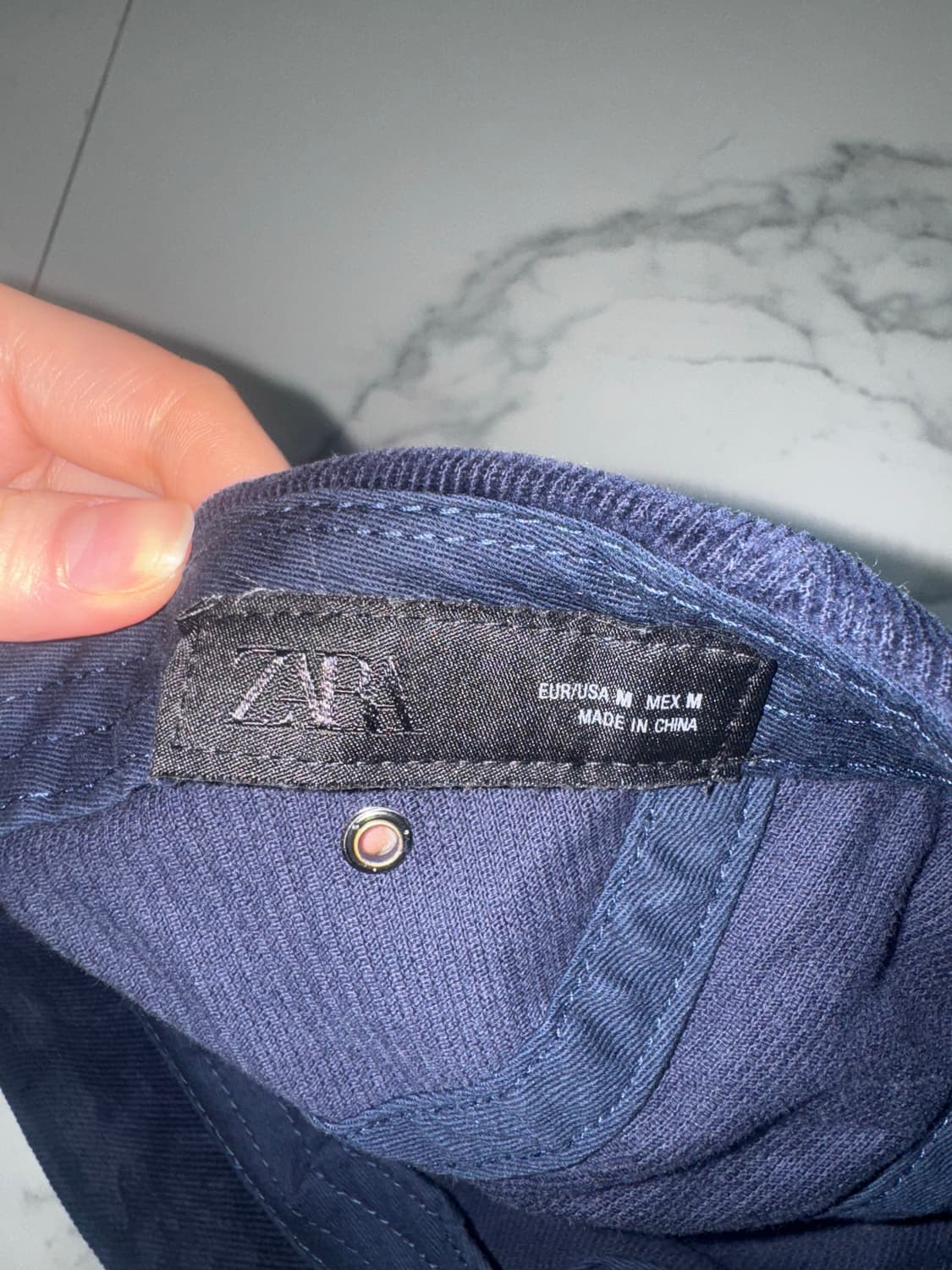 자라 네이비 코듀로이 캡모자 M 상품이미지3