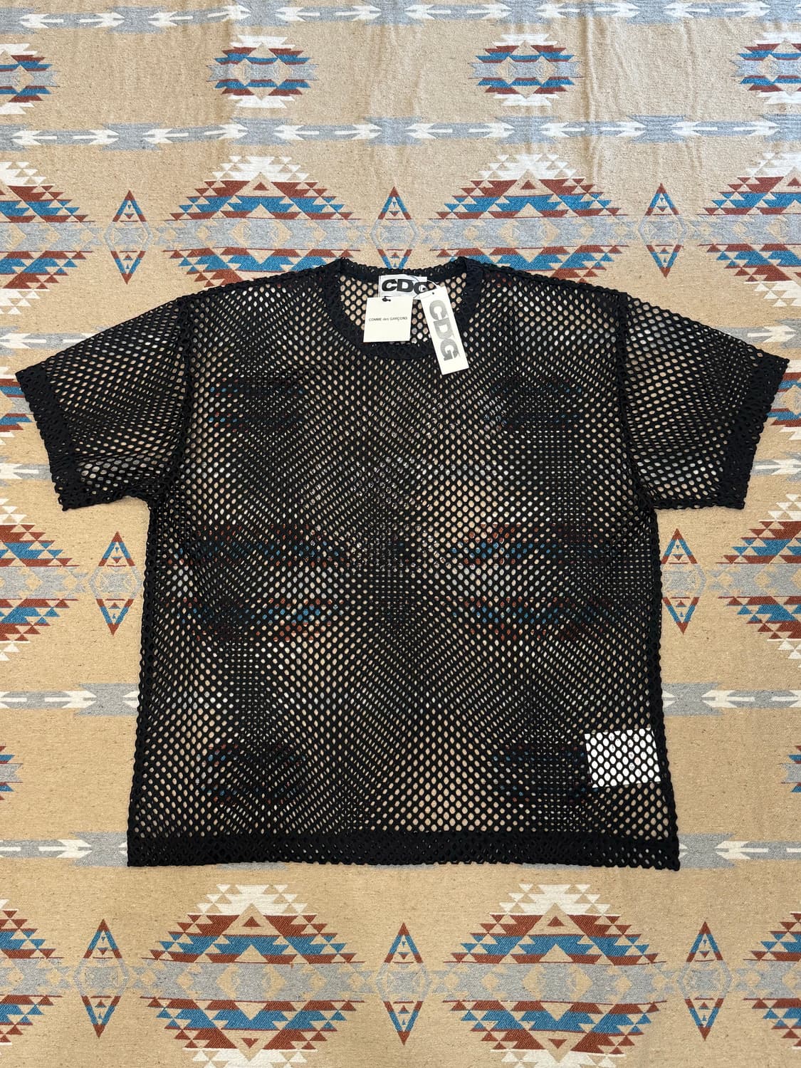 [M][105] 꼼데가르송 CDG 오버사이즈 메쉬 티셔츠 블랙 상품이미지6