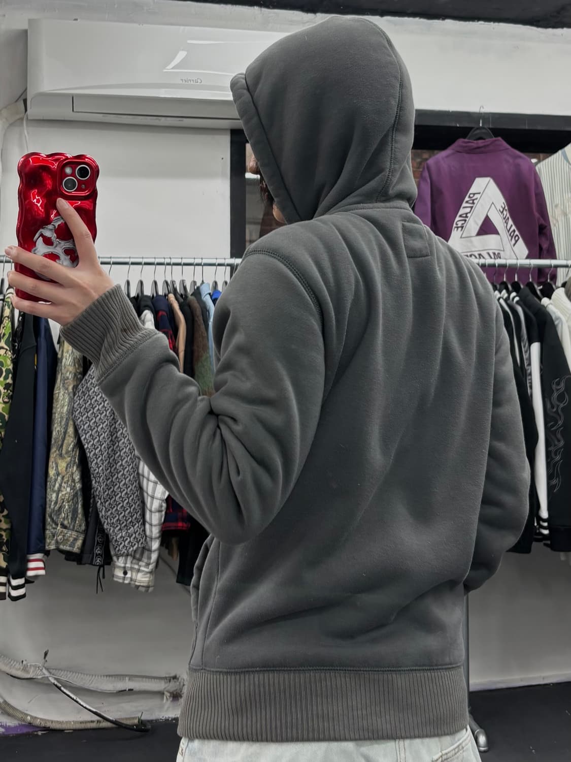 GAP 쉐르파 그레이 후드집업 상품이미지5