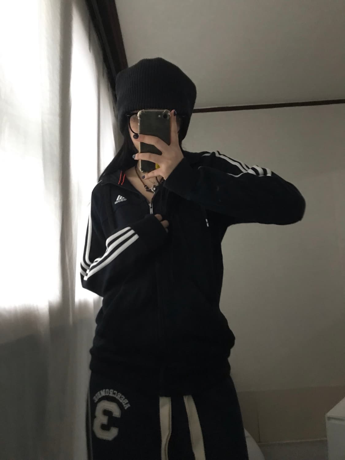 아디다스 블랙 삼선 후드집업 상품이미지6