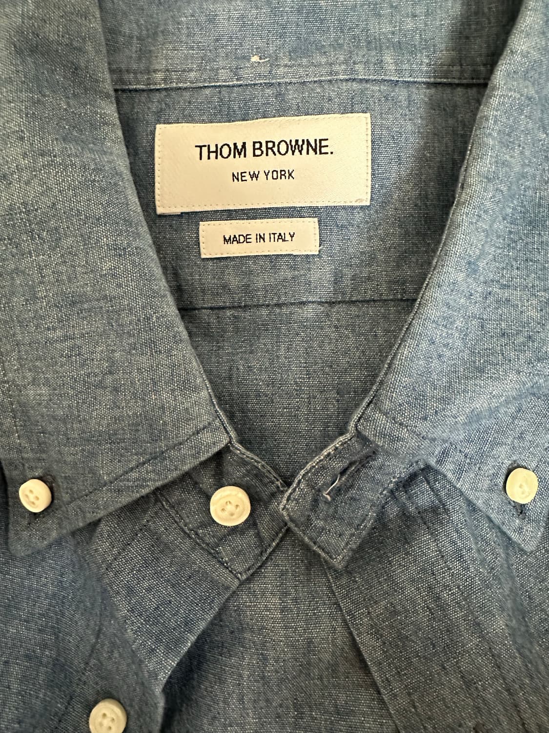 [3size] 백화점판 톰브라운 사선 샴브레이 셔츠 블루 상품이미지6