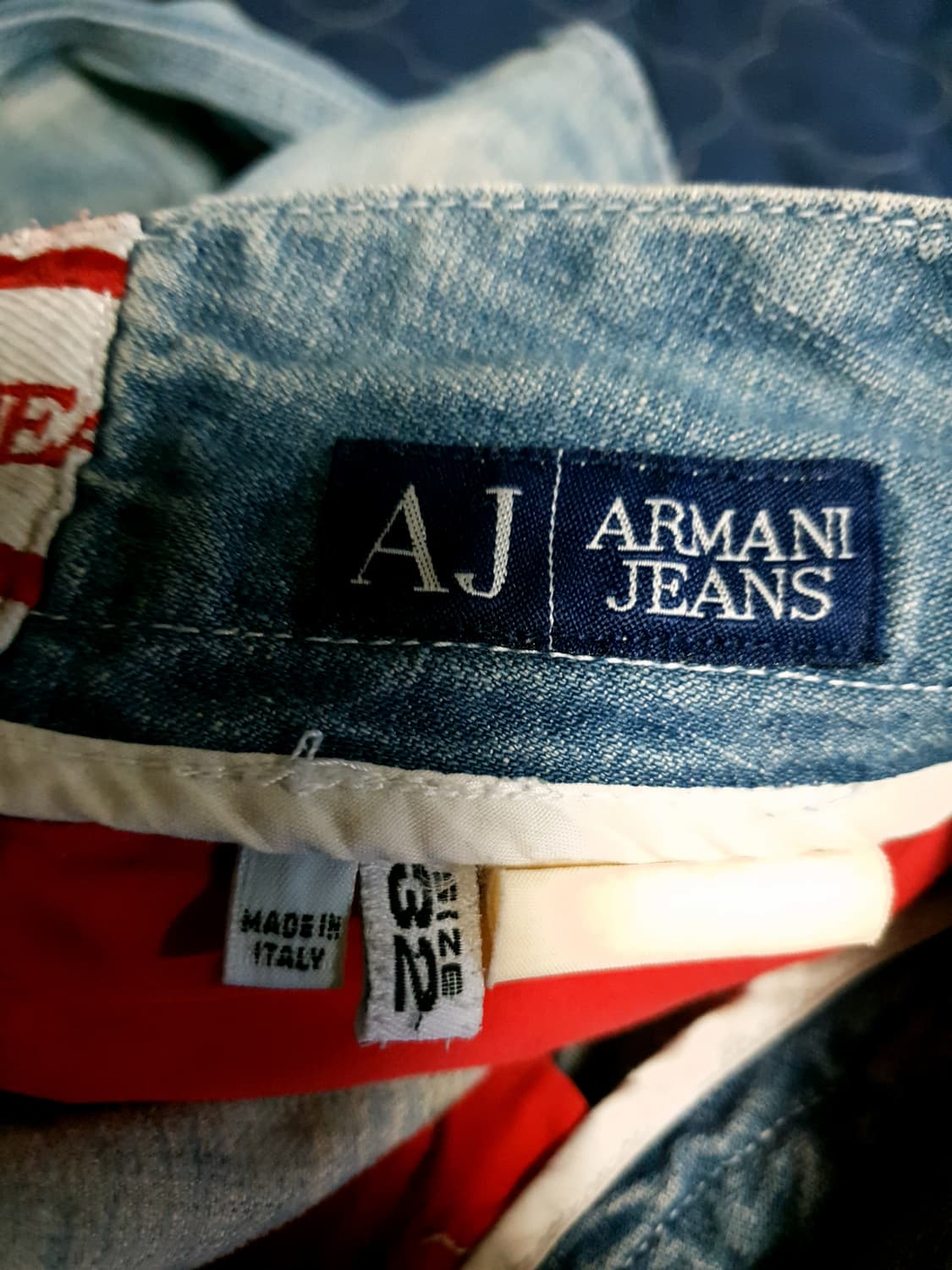 (이태리)아르마니진 빈티지에이징워싱 사이트포켓 스트레이트 데님팬츠  32 상품이미지10