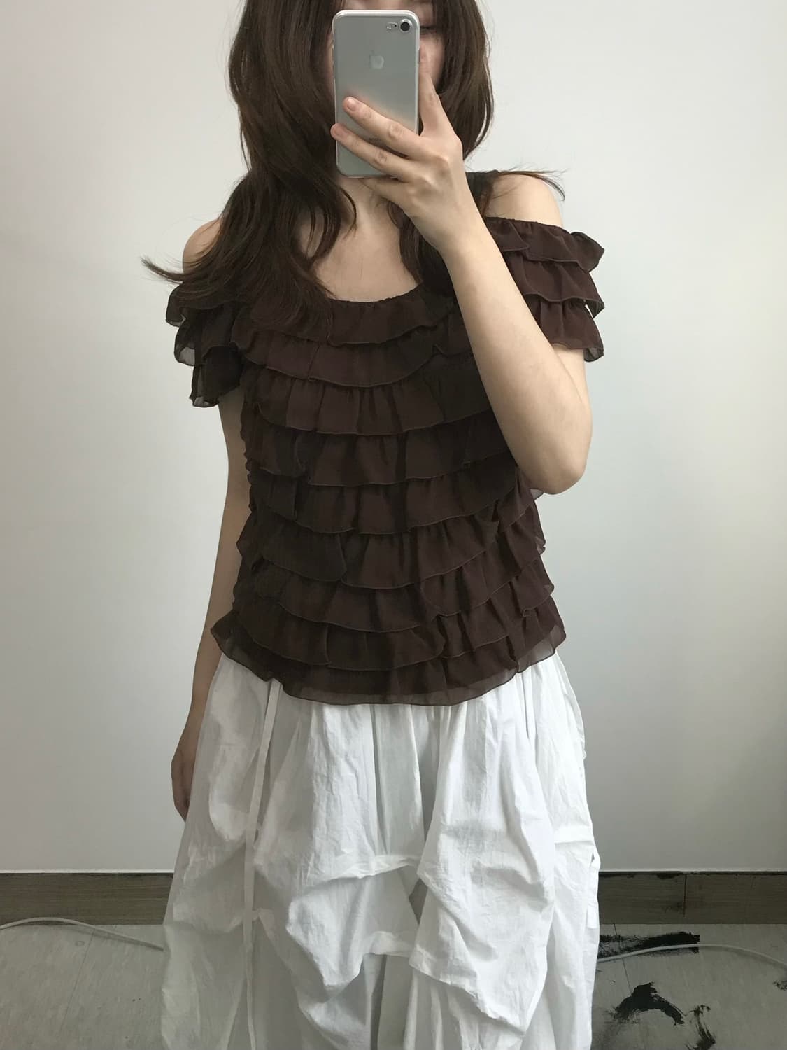 빈티지 캉캉 오프숄더 블라우스 상품이미지1