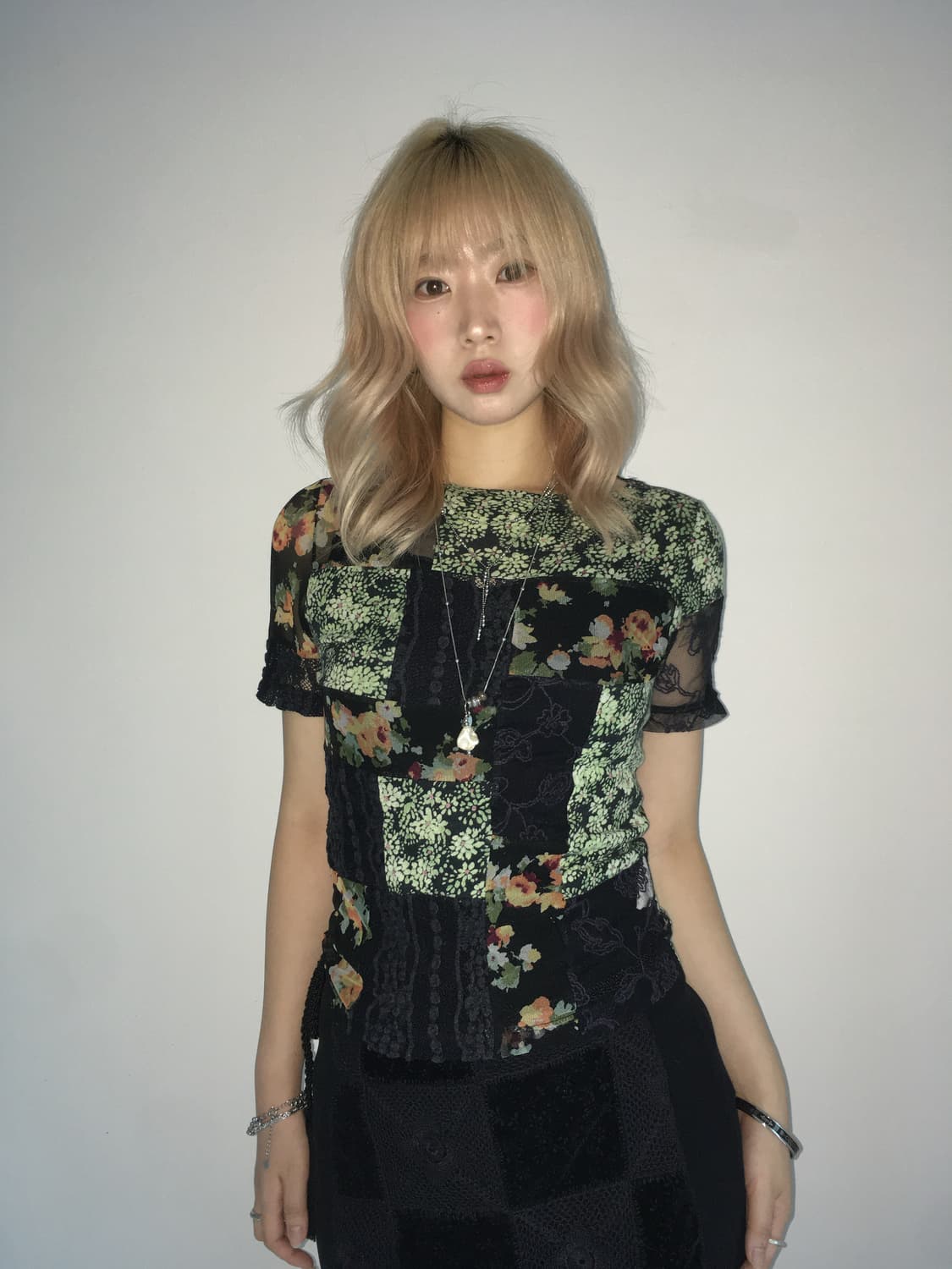 Vintage archive flower layered lace blou 상품이미지1