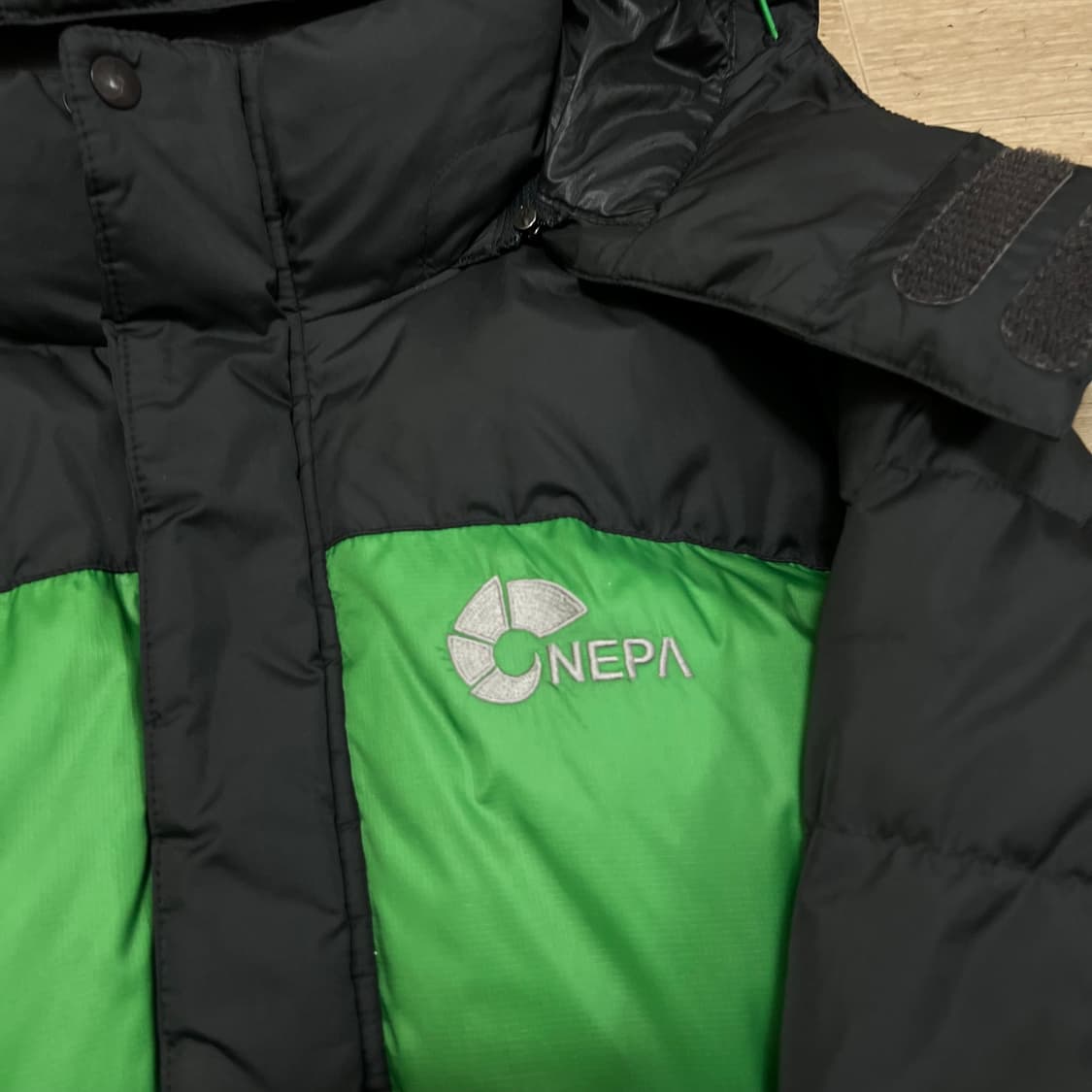 네파 덕다운 투톤 배색 유틸리티 후드 패딩 점퍼 [그린] S/90 상품이미지4