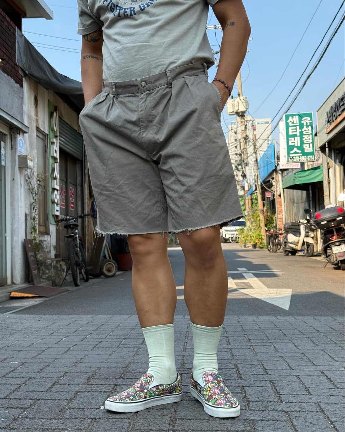 90-00‘s 폴로 랄프로렌 투턱 컷오프 치노 쇼츠 36 상품이미지7