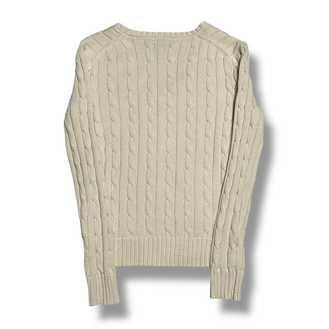 Polo Ralph Lauren 여성용 아이보리 케이블 브이넥 니트 상품이미지2