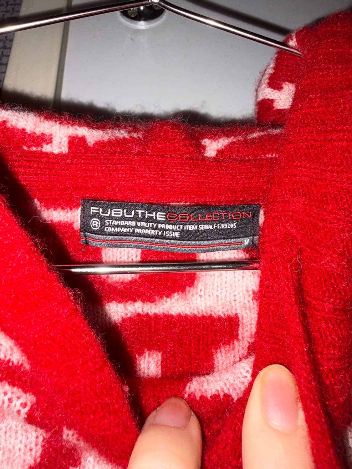 FUBU 후부 모노그램 니트 후드 레드 상품이미지4