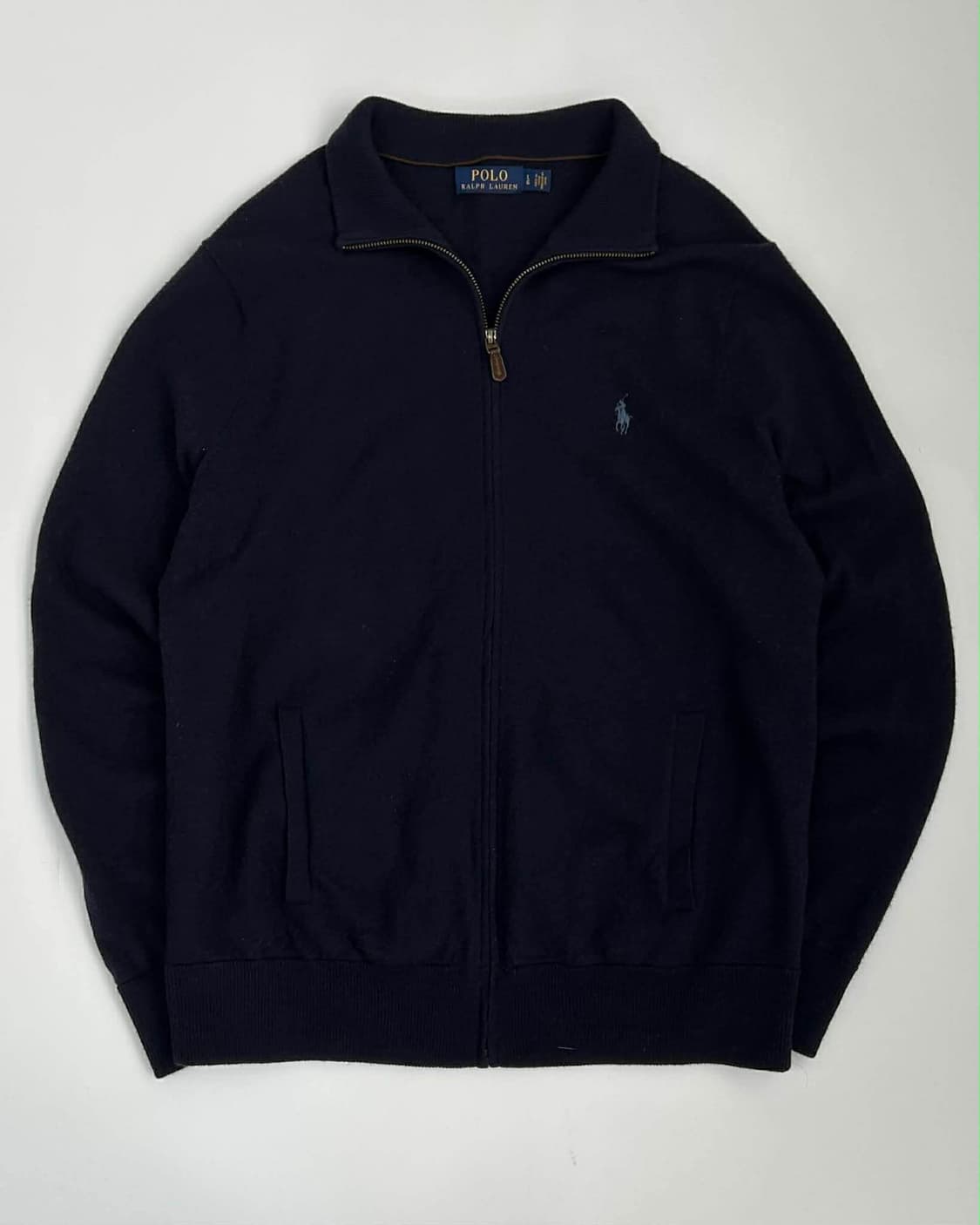 [L] 폴로 랄프로렌 네이비 풀집 울 니트 집업 자켓 상품이미지1