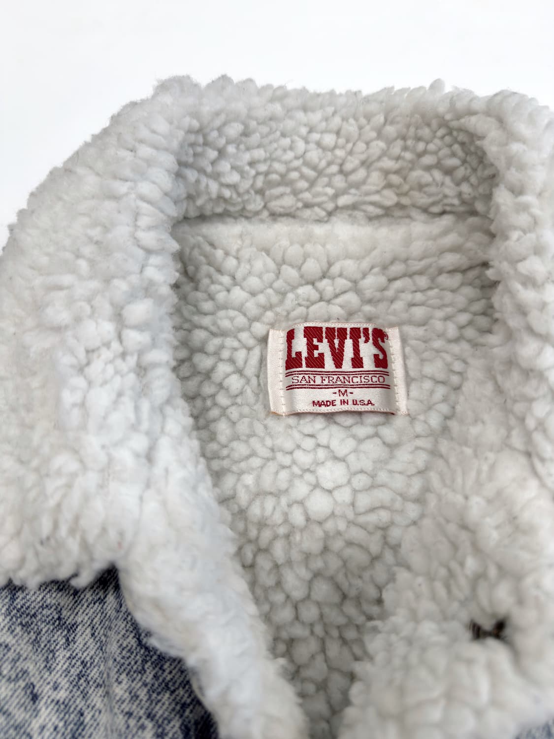 80‘s 리바이스 애시드워시 쉐르파 데님자켓 made in usa 상품이미지4