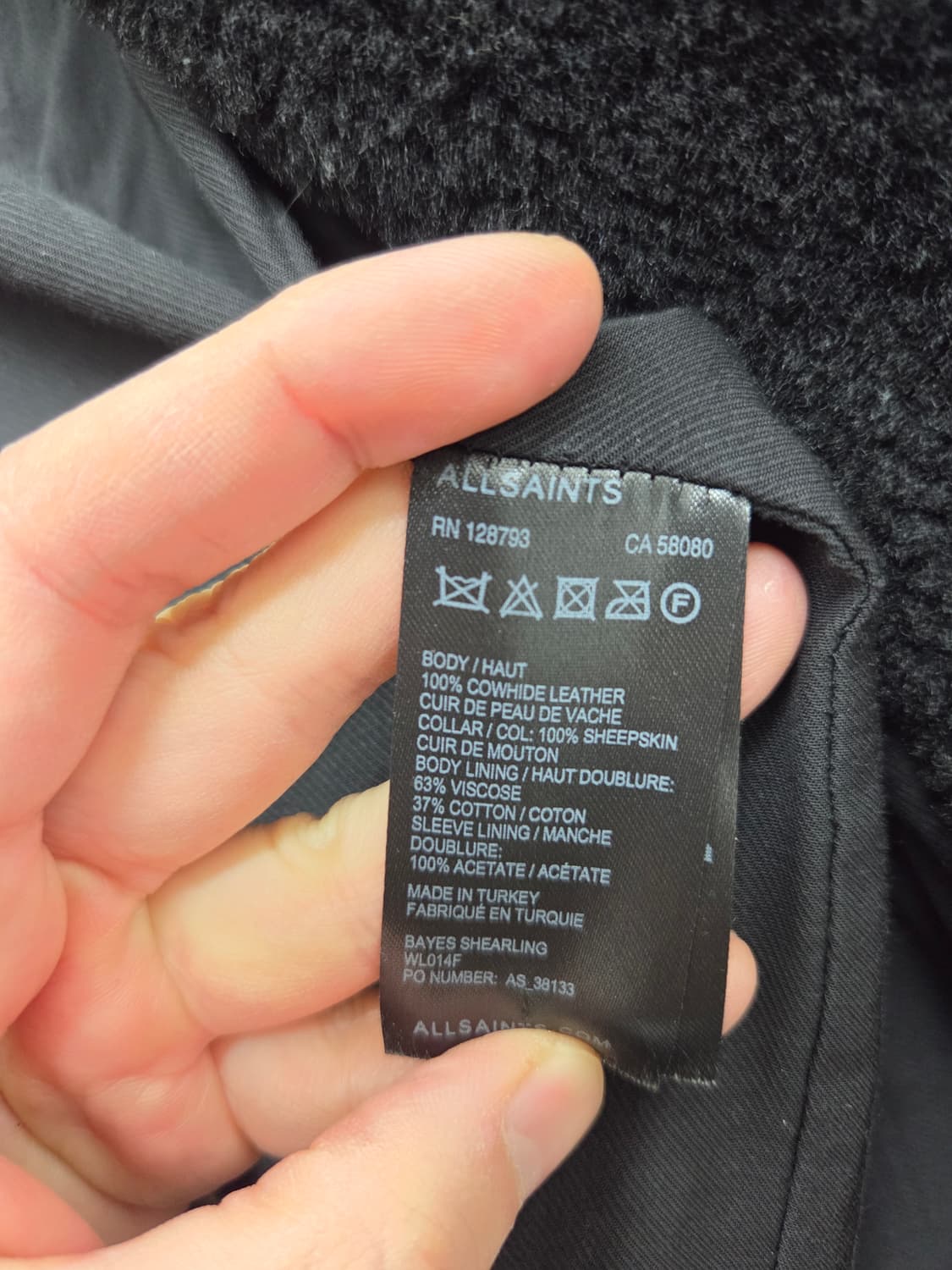 올세인츠 시어링 바이커 가죽 자켓 상품이미지7