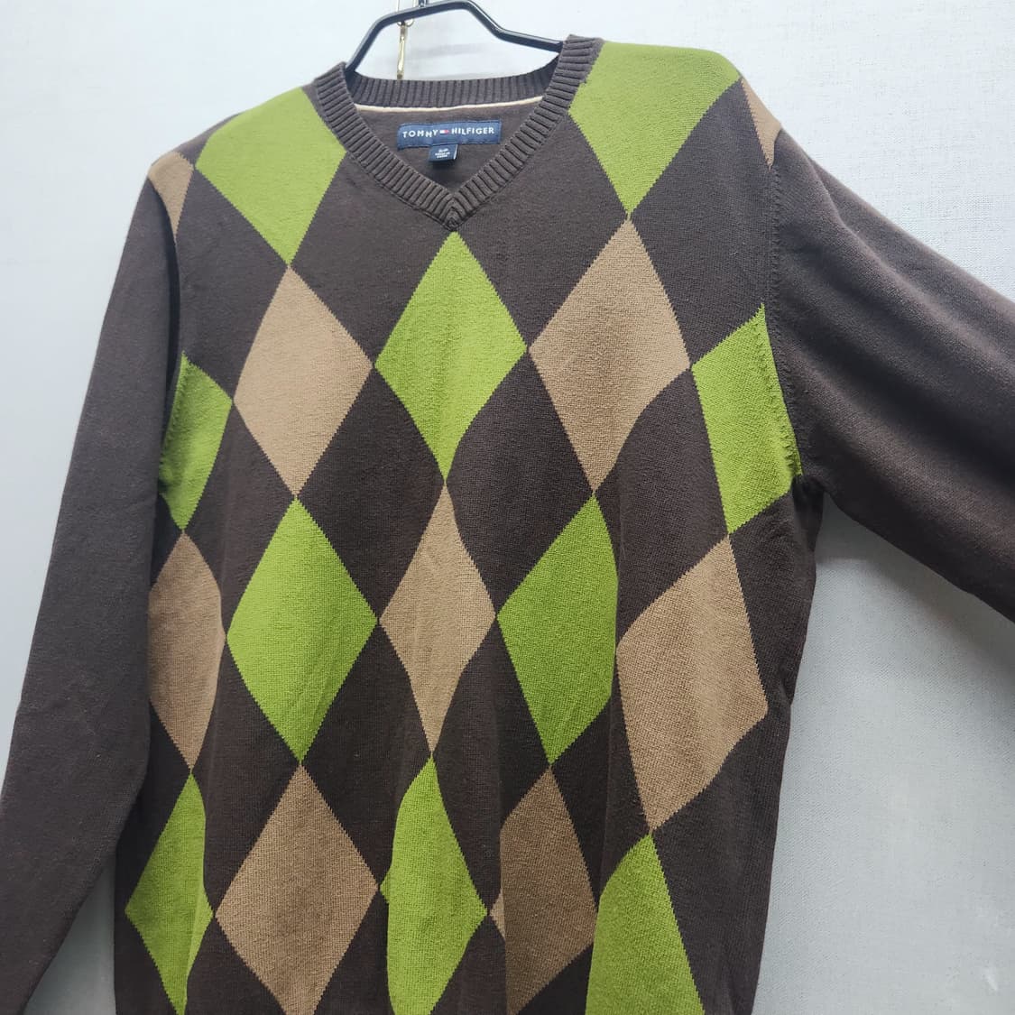 타미힐피거 아가일패턴 코튼 니트 L 상품이미지3