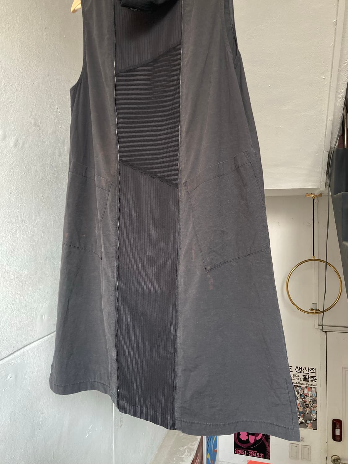 레이어드 블랙 미디 원피스 상품이미지4