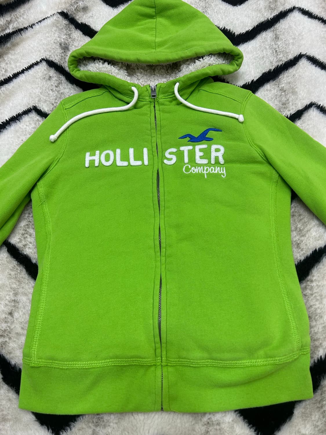 [S]홀리스터 쉐르파 숏 후드집업/그린 상품이미지3