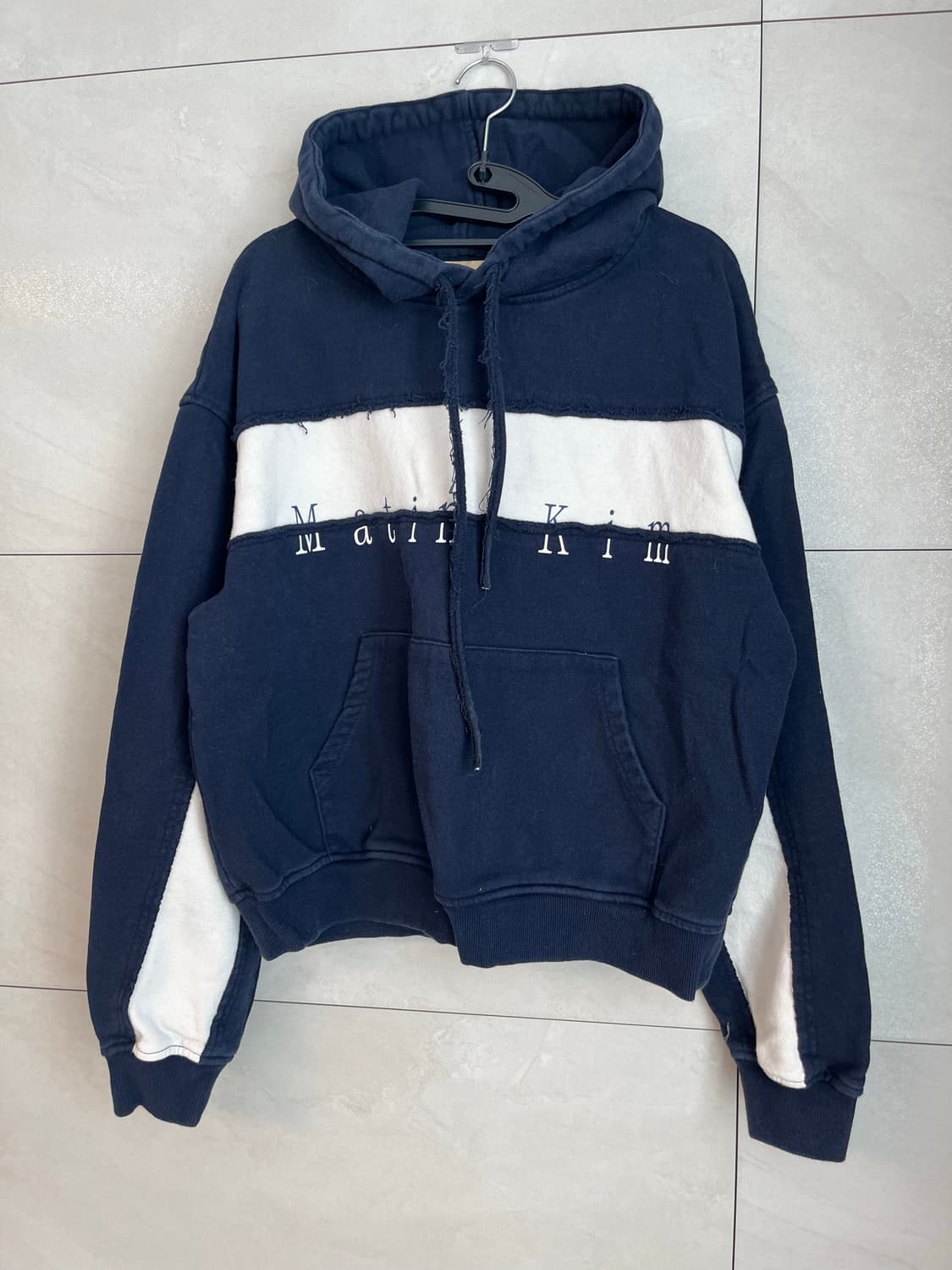 Matin Kim 마뗑킴 데님 후드티 네이비 (S) 상품이미지3