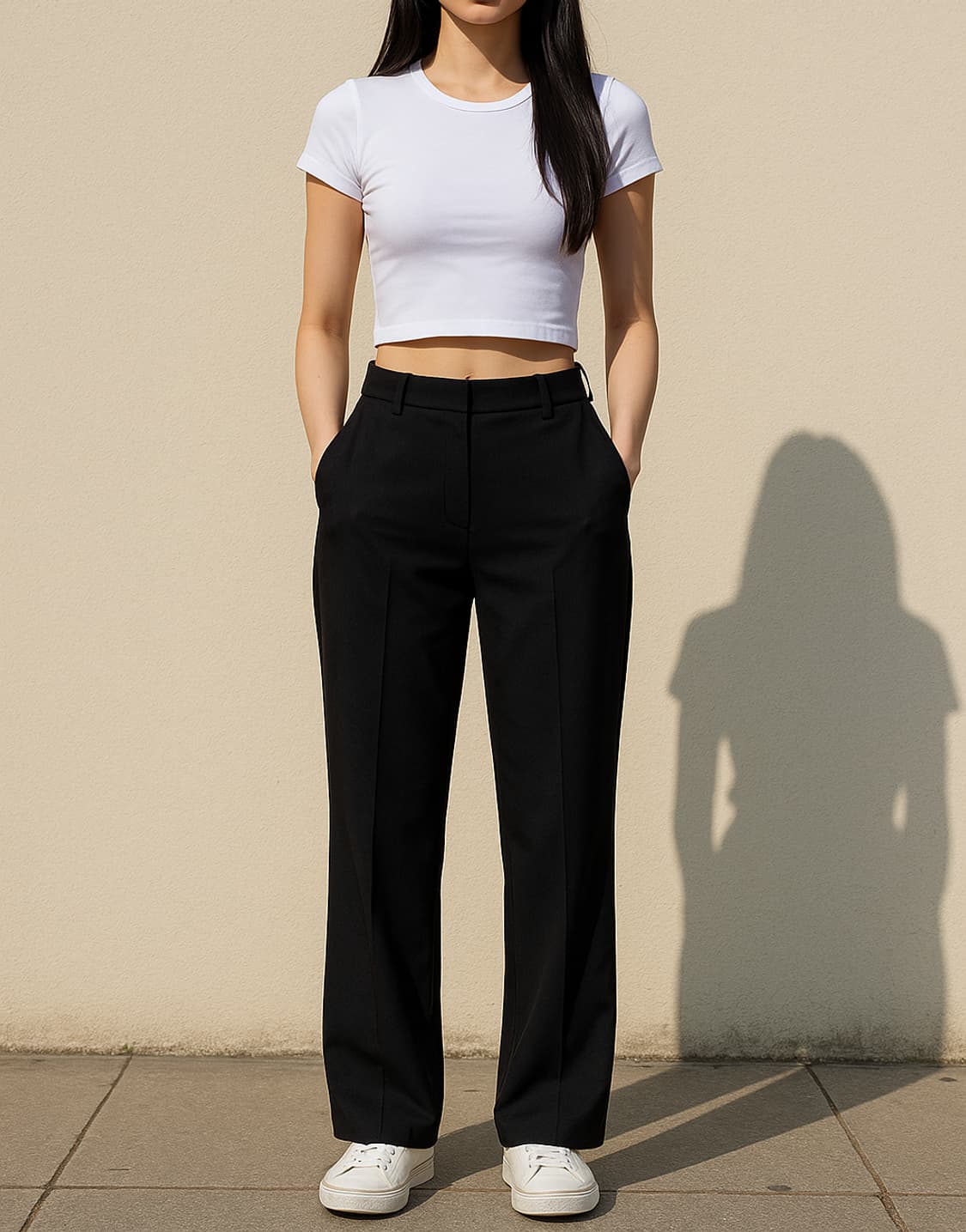 몽돌 MONGDOL 와이드 슬랙스 검정_S 상품이미지1