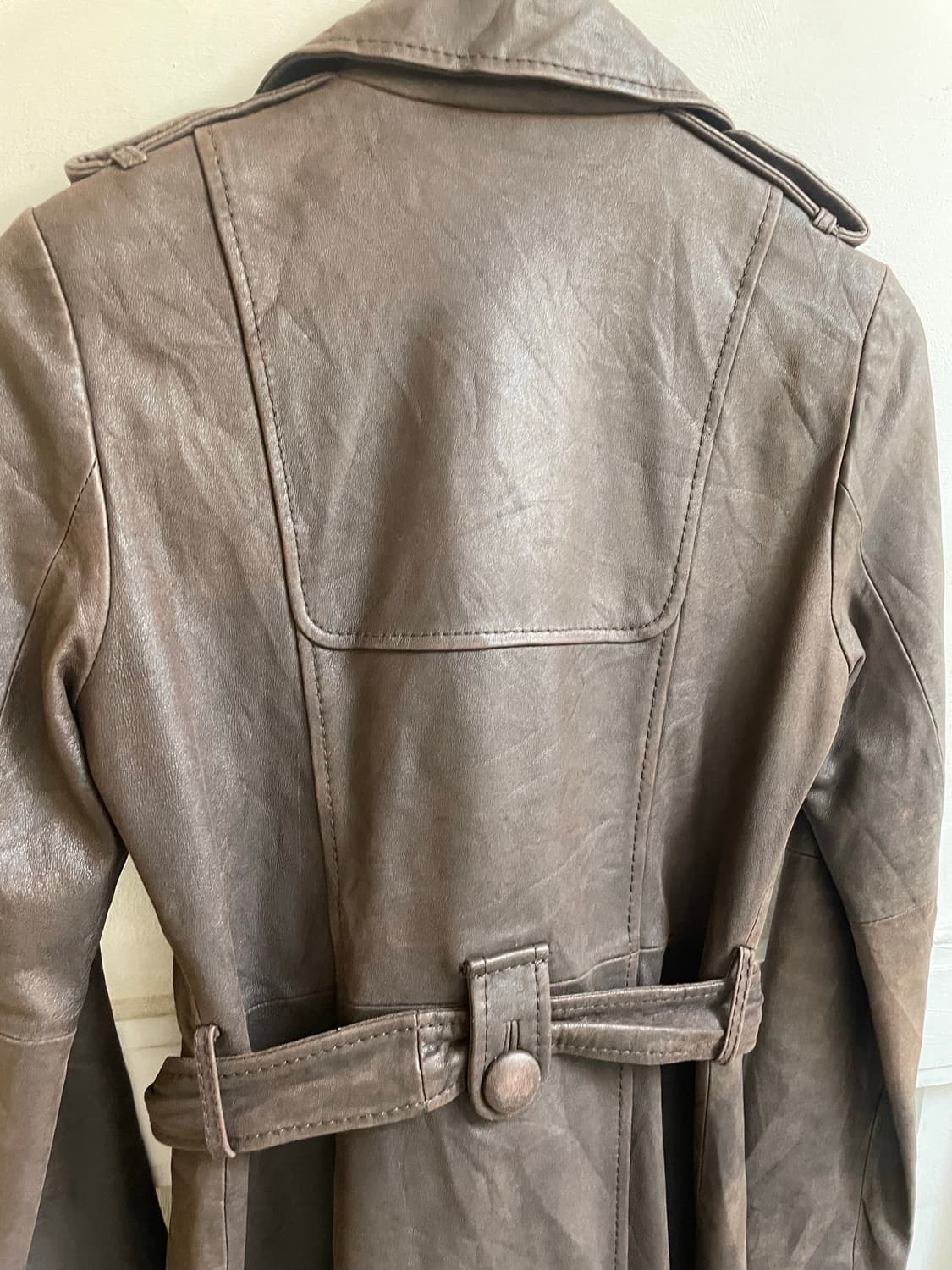 일본 빈티지 양가죽 트렌치 코트 상품이미지9