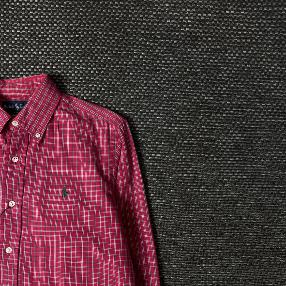 폴로랄프로렌 그린포니 핑크 체크패턴 긴팔 셔츠 클래식핏 S 상품이미지3